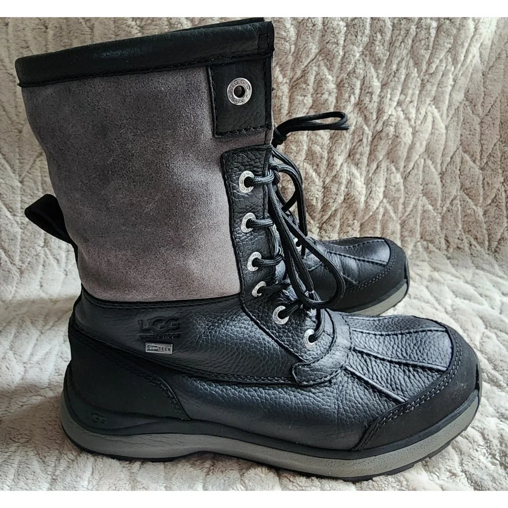 UGG Adirondack III Waterproof Black Grey Winter Boots Womens 8.5